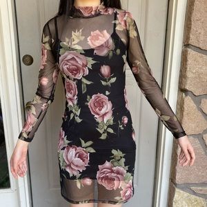 Obsessive Love Black Floral Print Dress